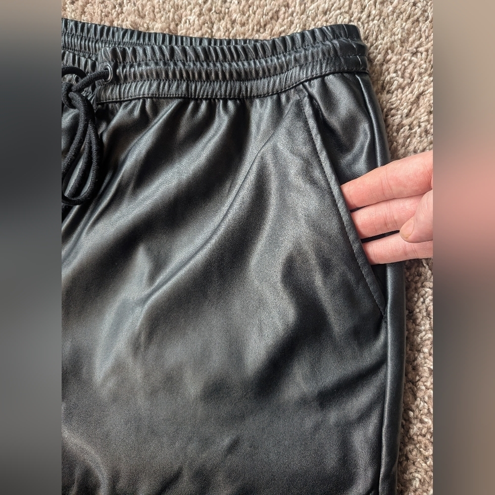 A New Day Faux Leather Drawstring Jogger Pants NWOT Medium - Picture 8 of 11